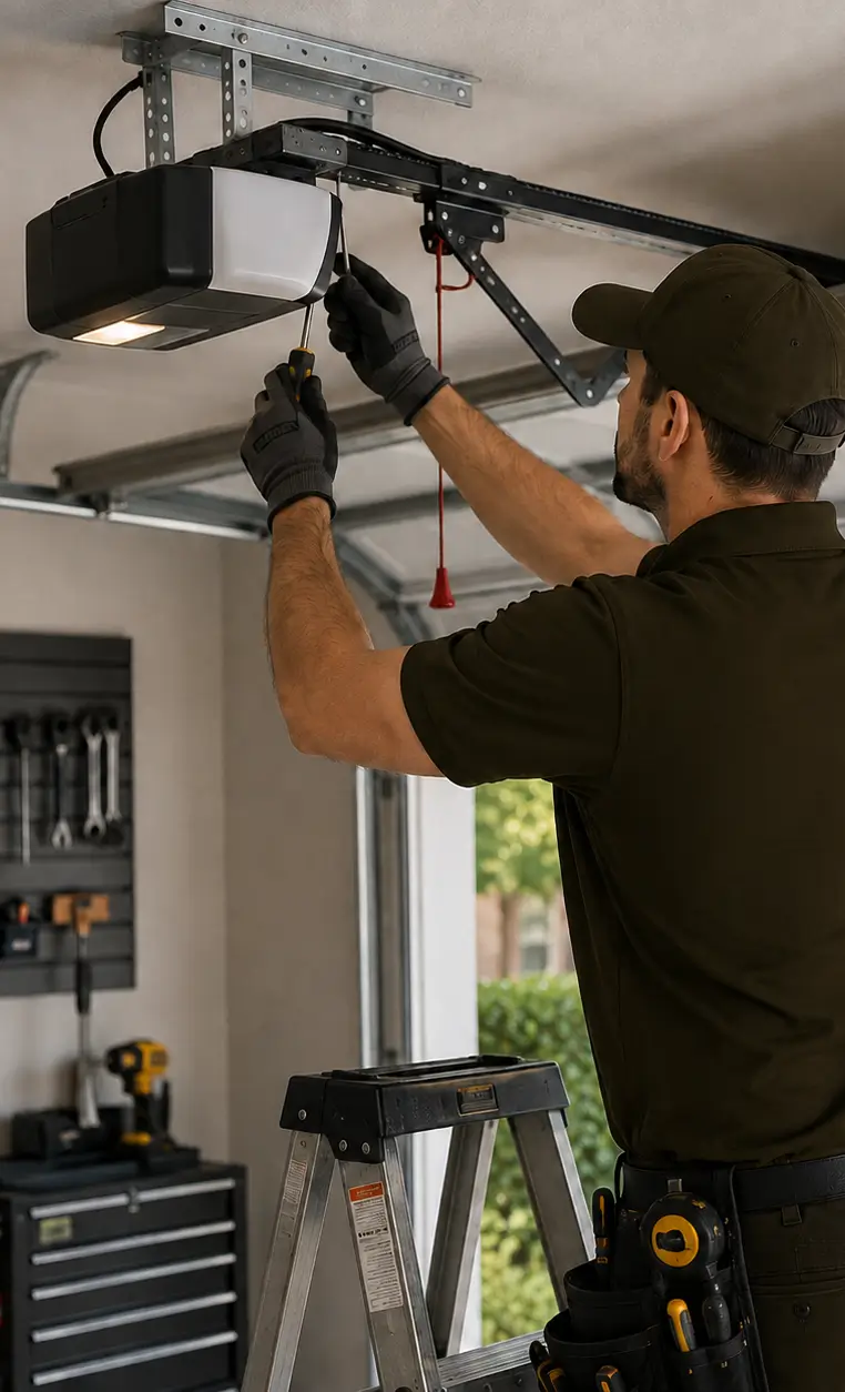 University Park garage door technician repairing a garage door opener