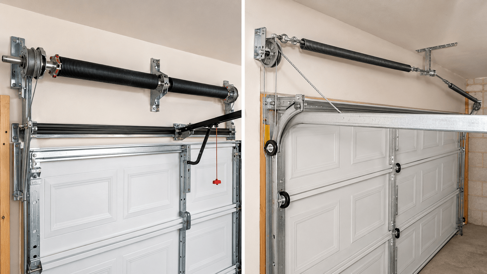 Comparison of torsion and extension garage door spring systems